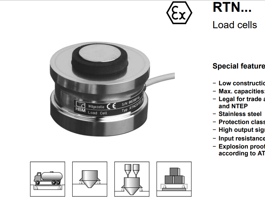 RTN0.05/47t HBM RTN0.05/100t RTN0.05/330t RTN稱重傳感器