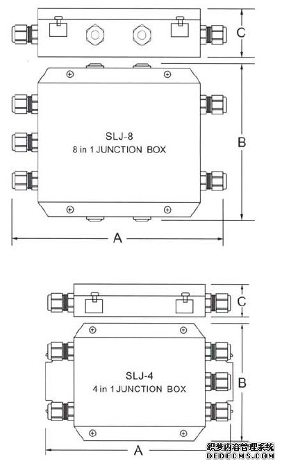 美國(guó)sensolink  SLJ接線盒產(chǎn)品尺寸